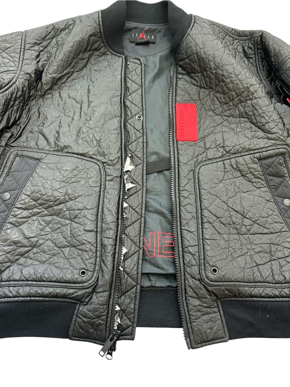 Jordan Black Quilted Bomber Jacket - Picture 9 of 9